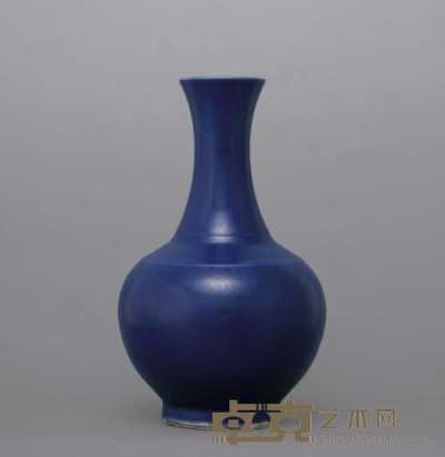 清光绪 祭蓝赏瓶 高38cm